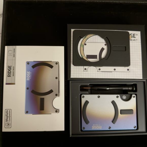 Ridge Magsafe Wallet-Burnt Titanium w/Cash Strap~NEW*IN BOX*USA-Retail $175 - Picture 2 of 11